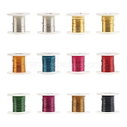 Copper Jewelry Wire, Mixed Color, 28 Gauge, 0.3mm, about 9 Feet(3 yards)/roll, 12 rolls/box(CWIR-R002-0.3mm)