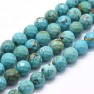 Natural Magnesite Beads Strands, Dyed & Heated, Round, 8mm, Hole: 1mm, about 49pcs/Strand, 15.35 inch(39cm)(G-D0012-01C)