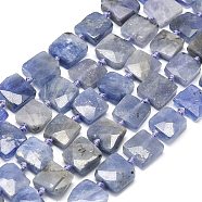 Natural Tanzanite Beads Strands, Faceted, Square, 8.5~10x8~10x3.5~4mm, Hole: 0.8mm, about 37pcs/strand, 15.75~15.83 inch(40~40.2cm)(G-G106-D01-01)