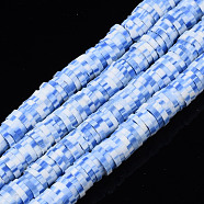 Handmade Polymer Clay Beads Strands, for DIY Jewelry Crafts Supplies, Heishi Beads, Disc/Flat Round, Royal Blue, 6x0.5~1mm, Hole: 1.8mm, about 290~320pcs/strand, 15.75 inch~16.14 inch(40~41cm)(CLAY-R089-6mm-168)