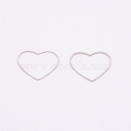 Stainless Steel Links, Heart, Bracelet Links, Stainless Steel Color, 23.5x29x1mm, Hole: 27x16mm(STAS-TAC0001-09P-01)