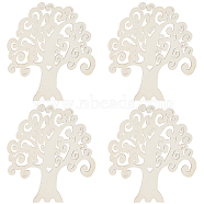 Family Tree Wood Cutout, Blank Wooden Tree Shape for DIY Crafts, Wheat, 200x180x2.5mm, 2pcs/set(WOOD-WH0031-06)