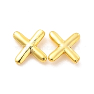 Brass Hollow Out Initial Letter Stud Earrings for Women, Real 18K Gold Plated, Lead Free & Cadmium Free, Letter.X, 7x7x1.5mm, Pin: 0.8mm(EJEW-A044-01G-X)