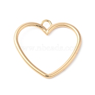 Brass Open Back Bezel Pendants, Nickel Free, for DIY UV Resin, Heart, Real 18K Gold Plated, 28x30x2mm, Hole: 3x3mm(KK-O144-18G)