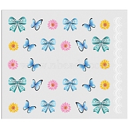 Nail Art Water Transfer Sticker, Butterfly Flower Watermark Nail Decals, for Woman Girls Nails Design Manicure Tips Decoration, Colorful, 6.125x5.3cm(MRMJ-Q080-A314)