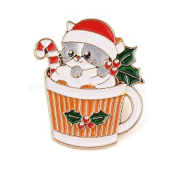 Christmas Theme Enamel Pins, Zinc Alloy Animal Brooches for Backpack Clothes, Golden, 34.5x29.5mm(JEWB-S027-01B)