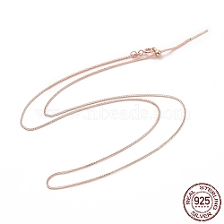 925 Sterling Silver Wheat Chains Necklace for Women, Rose Gold, 17.72 inch(45cm)(STER-I021-04RG)