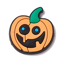 Halloween Theme PVC Cabochons, Pumpkin, Sandy Brown, 28x26x3mm(FIND-E017-01)