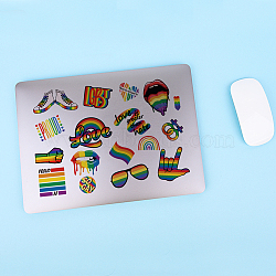 Rainbow Color PVC Wall Stickers, Wall Decoration, Mixed Shapes, 210x330mm(DIY-WH0228-1015)