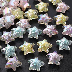Transparent Acrylic Beads, Bead in Bead, AB Color, Star, Mixed Color, 15.5x16x9.5mm, Hole: 3mm, about 569pcs/500g(TACR-S152-11B)