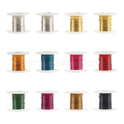 Copper Jewelry Wire, Mixed Color, 28 Gauge, 0.3mm, about 9 Feet(3 yards)/roll, 12 rolls/box(CWIR-R002-0.3mm)