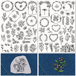 PVA Water-soluble Embroidery Aid Drawing Sketch, Mixed Shapes, 297x210mmm, 2pcs/set(DIY-WH0514-030)