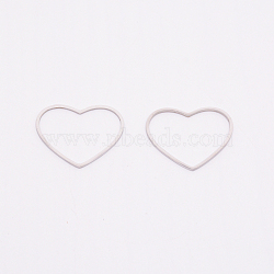 Stainless Steel Links, Heart, Bracelet Links, Stainless Steel Color, 23.5x29x1mm, Hole: 27x16mm(STAS-TAC0001-09P-01)