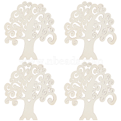 Family Tree Wood Cutout, Blank Wooden Tree Shape for DIY Crafts, Wheat, 200x180x2.5mm, 2pcs/set(WOOD-WH0031-06)