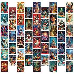 50Pcs Christmas Paper Greeting Cards, Rectangle, Mixed Color, 150x100x0.4mm(DIY-P085-15D)