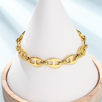 304 Stainless Steel Mariner Link Chains Bracelets for Women, Golden, 6.69 inch(17cm)