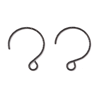 Ion Plating(IP) 316 Surgical Stainless Steel Earring Hooks, with Horizontal Loops, Electrophoresis Black, 19x15mm, Hole: 3x2.6mm, 22 Gauge, Pin: 0.6mm