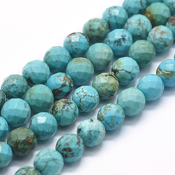 Natural Magnesite Beads Strands, Dyed & Heated, Round, 8mm, Hole: 1mm, about 49pcs/Strand, 15.35 inch(39cm)