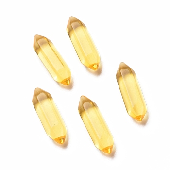 Glass Beads, No Hole, Bullet, Gold, 22~23x6x6mm