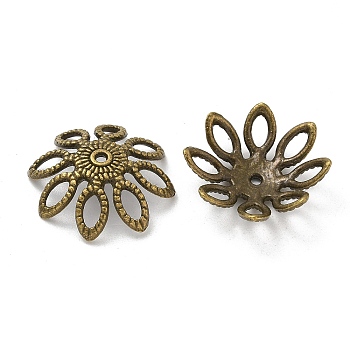 Tibetan Style Alloy Beads, Cadmium Free & Lead Free, Flower, Antique Bronze, 20x5mm, Hole: 1.2mm