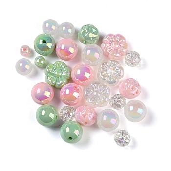 Acrylic Beads, Mixed Shape, Mixed Color, 10~19x10~19x9~15mm, Hole: 1.5~3mm