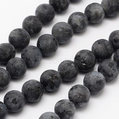 10mm Black Round Labradorite Beads