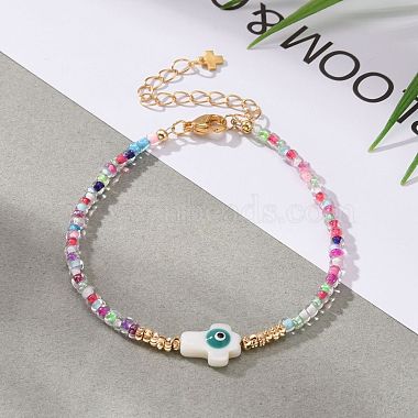 Croix avec des bracelets de perles de mauvais œil(BJEW-JB06289-01)-5