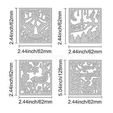 Globleland 4pcs 4 styles matrices de découpe en acier au carbone pochoirs(DIY-DM0002-33)-2