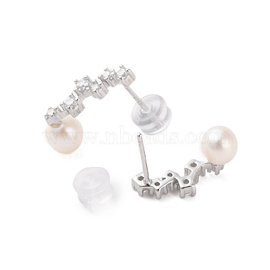 925 boucle d'oreille à clous en argent sterling(EJEW-H002-26P)-2