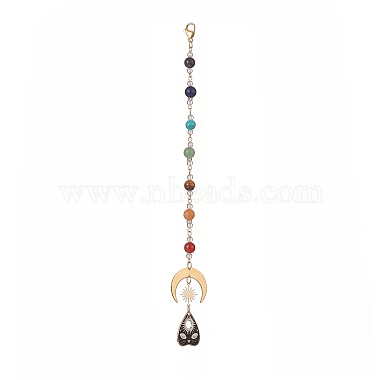 4 個 4 スタイルの天然 & 合成混合宝石チャクラペンダント装飾(HJEW-JM00922)-2