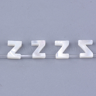 Creamy White Alphabet White Shell Beads