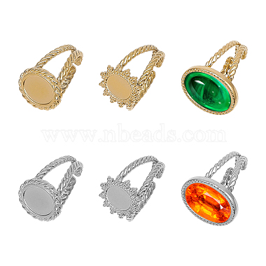 Golden & Stainless Steel Color 304 Stainless Steel Ring Components