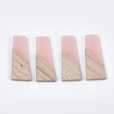 Pink Trapezoid Resin Pendants