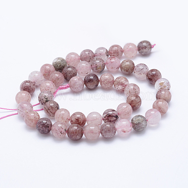 Chapelets de perles aux fraises en quartz naturel(G-J373-16-8mm)-3