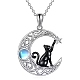 chat noir pierre de lune collier chat noir sur la lune pendentif collier mignon chat porte-bonheur collier bijoux cadeaux pour les femmes amoureux des chats(JN1112A)-1