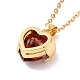 Ожерелье с кулоном в виде сердца из кубического циркония с 304 цепочкой из нержавеющей стали для женщин(NJEW-H164-01A)-3