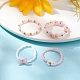 4Pcs 4 Style Glass Seed Beaded Stretch Finger Rings(RJEW-JR00661-04)-2