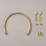 Bag Accessories Kits, including Zinc Alloy Cuff Ring Bag Handles, Tassel Pendant Decoration, Screws & Cord Lock, for Purse Making, Light Gold, 10.5x12.5x0.95cm(DIY-WH0386-32KCG)