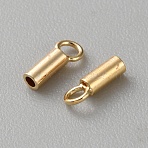 Brass Cord Ends, End Caps, Colum, Golden, 6.5x2mm, Hole: 1.6mm, Inner Diameter: 1mm(KK-WH0044-184)