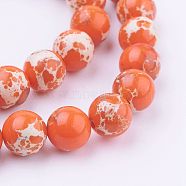 Synthetic Imperial Jasper Beads Strands, Dyed, Round, 6mm, Hole: 0.8mm, about 16pcs/strand, 15.35 inch(39cm)(G-E374-6mm-03A)