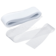 Polyester Deco Mesh Ribbons, Tulle Fabric for Garment Making, White, 3 inch(75mm), about 50 Yards/Roll(OCOR-WH0064-76A)