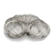 Steel Memory Wire, for Wrap Bracelets Making, Nickel Free, Platinum, 18 Gauge, 1mm, about 750 circles/1000g(TWIR-ZX005-1.0mm-P-NF)