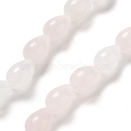 Natural Rose Quartz Beads Strands, Teardrop, 9x6mm, Hole: 1.2mm, about 44pcs/strand, 15.75''(40cm)(G-B106-A25-01)