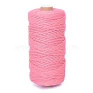 100M Round Cotton Braided Cord, for DIY Handmade Tassel Embroidery Craft, Hot Pink, 3mm, about 109.36 Yards(100m)/Roll(PW-WG54274-13)
