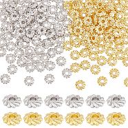 160Pcs 2 Colors Alloy Spacer Beads, Long-Lasting Plated, Flower, Platinum & Golden, 4.8x1.5mm, Hole: 1.2mm, 80pcs/color(FIND-BC0004-91)