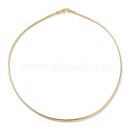 Rack Plating Brass Round Rope Chain Necklaces, Long-Lasting Plated, Cadmium Free & Lead Free, Real 18K Gold Plated, 16.54 inch(42cm)(NJEW-A009-01G)
