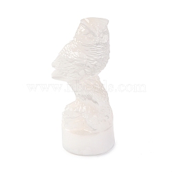 Natural Selenite Figurines, Reiki Energy Stone Display Decorations, for Home Feng Shui Ornament, Owl, 44x54x110mm(DJEW-Q006-01J)