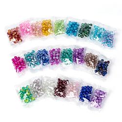 24 Colors Spray Painted Crackle Glass Beads, Round, Mixed Color, 8mm, Hole: 1.3~1.6mm, about 25pcs/color, 24 Colors, 600pcs/set(CCG-JQ0001-03-8mm)