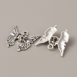 Gothic Tibetan Style Alloy Pendants, Antique Silver, Butterfly Farm, 26x26x5mm, Hole: 2mm(FIND-CJC0016-23D)