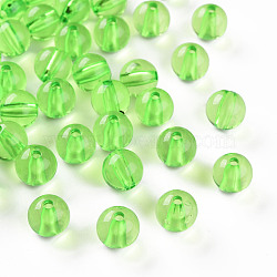 Transparent Acrylic Beads, Round, Lawn Green, 10x9mm, Hole: 2mm, about 940pcs/500g(MACR-S370-A10mm-734)